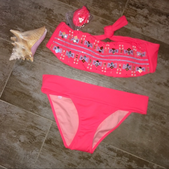 🌟HP🌟Victoria’s Secret Bandeau Top Bikini Set L - Picture 2 of 6